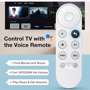 Replacement Voice Remote Control For 2020 Chromecast With Google TV Snow G9N9N.